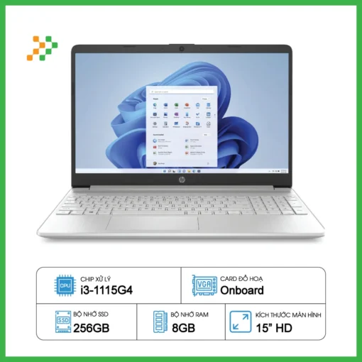 Laptop HP 15s-fq2712TU (7C0X2PA) (i3-1115G4/RAM 8GB/256GB SSD/ Windows 11)