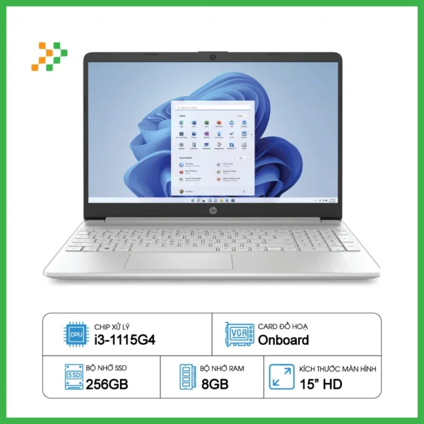 Laptop HP 15s-fq2712TU (7C0X2PA) (i3-1115G4/RAM 8GB/256GB SSD/ Windows 11)