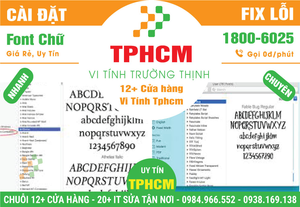 Dịch Vụ Cài Đặt Font Chữ – Fix Lỗi Font Trong Word, Excel, Photoshop