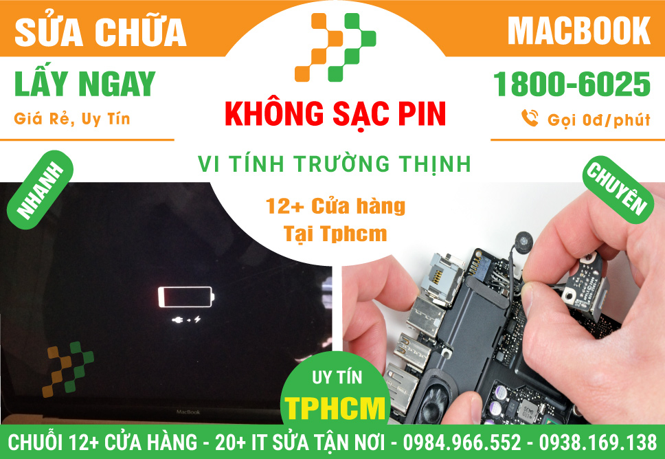 Sửa Chữa Macbook Không Sạc Pin - Pin Ảo - Pin Nhanh Hết