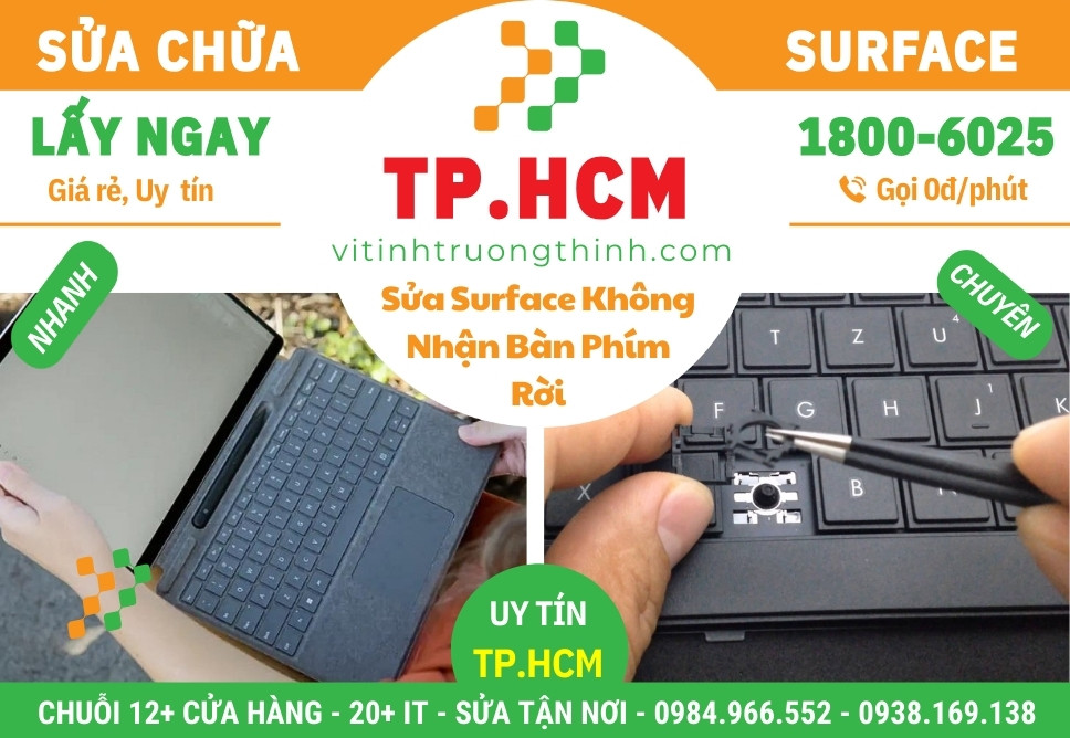 Sửa Surface Không Nhận Bàn Phím Rời Uy Tín