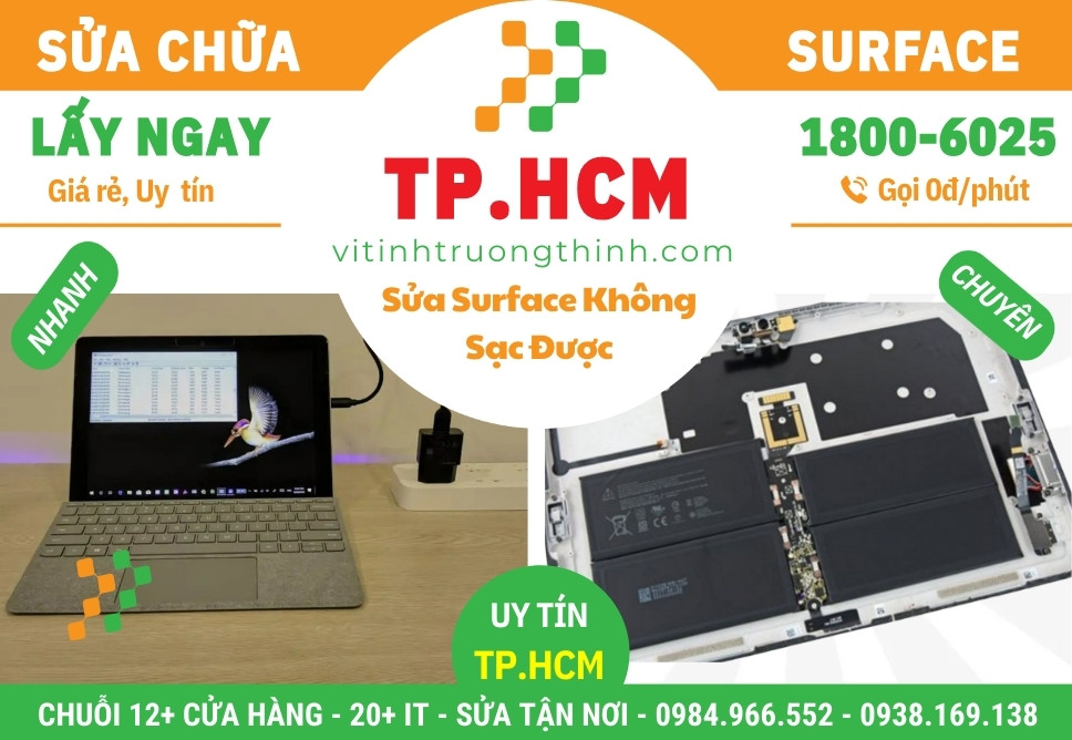 Sửa Surface Không Sạc Được – Hư Cổng Sạc