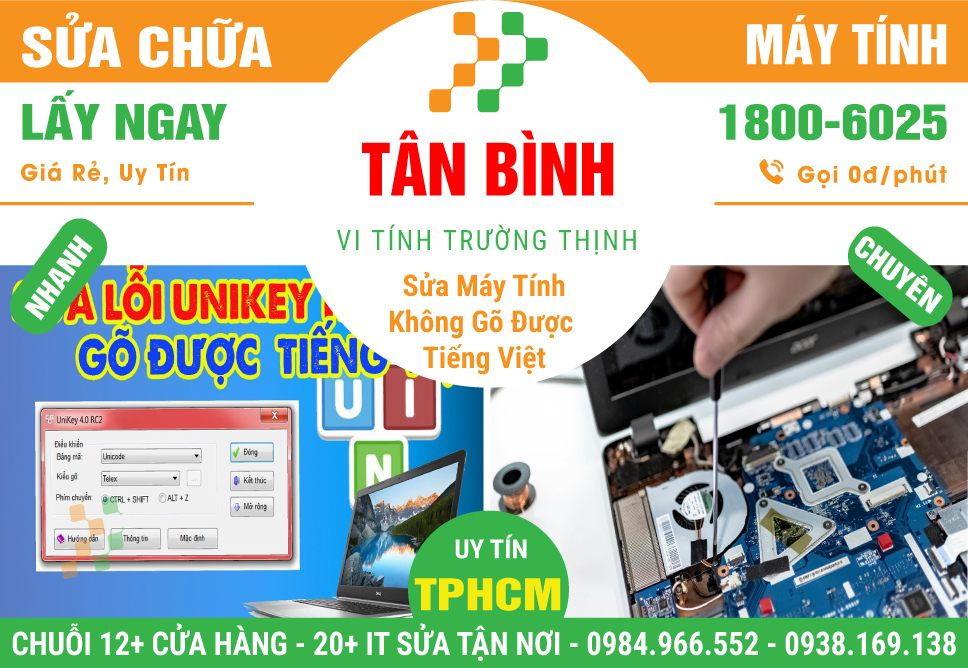 Chỗ Sửa Máy Tính Không Gõ Được Tiếng Việt Tại Quận Tân Bình