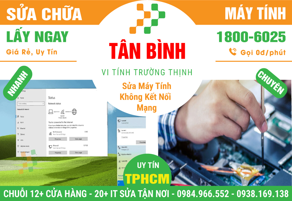 Chỗ Sửa Máy Tính Không Kết Nối Được Mạng Tại Quận Tân Bình