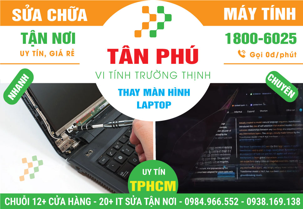 Thay Màn Hình Laptop Quận Tân Phú Tận Nhà