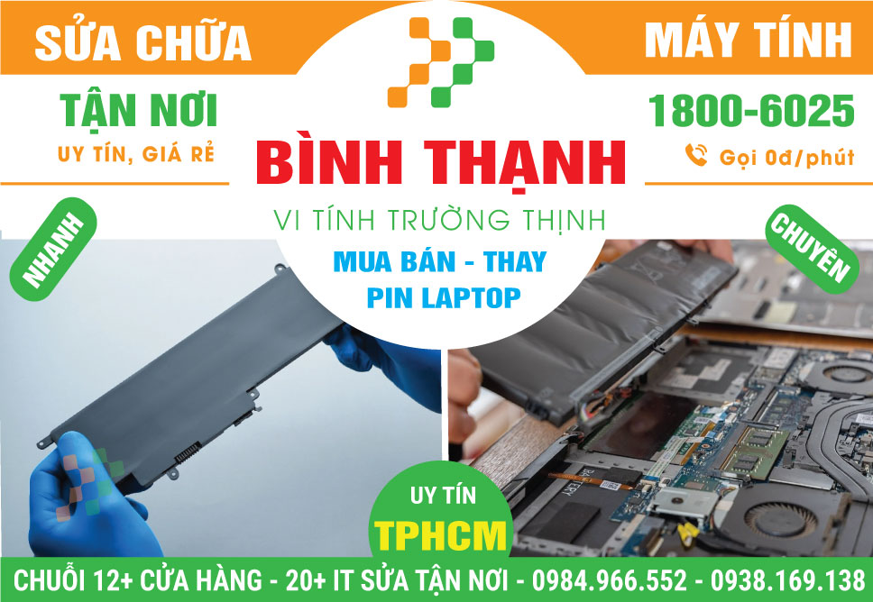 Thay Pin Laptop Lấy Liền Quận Bình Thạnh