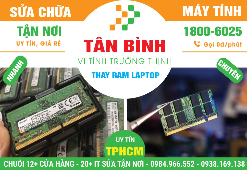 Thay RAM Laptop Quận Tân Phú Tận Nhà