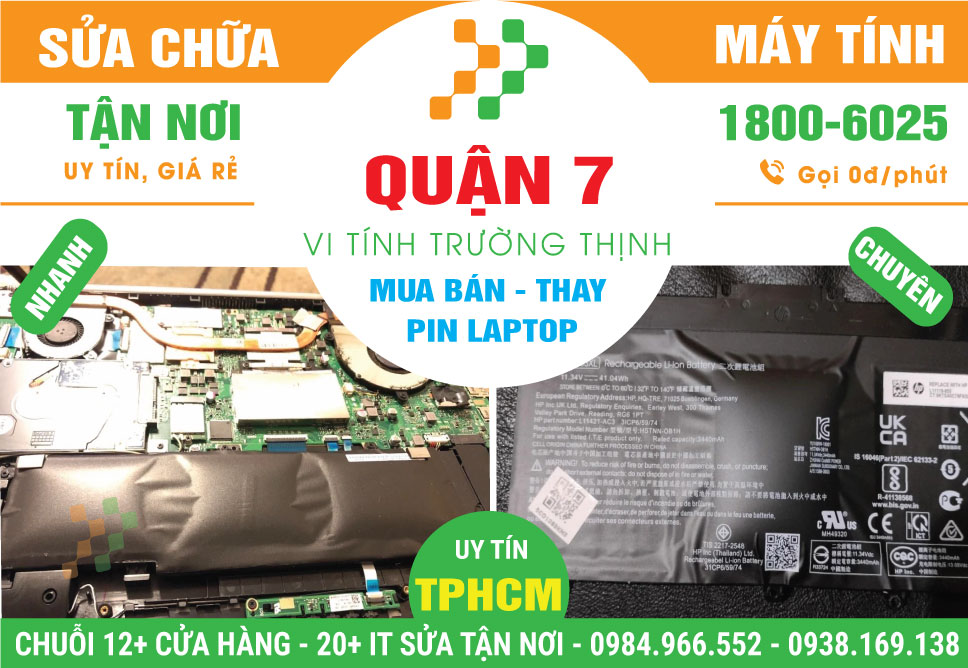 Thay Pin Laptop Lấy Liền Uy Tín Tại Quận 7