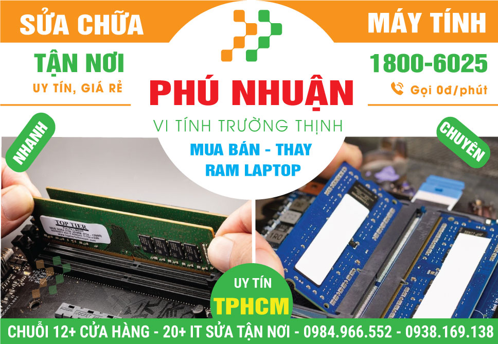 Thay Ram Laptop Lấy Ngay Ở Quận Phú Nhuận