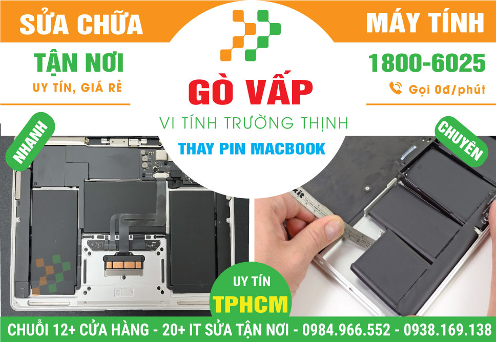 Thay Pin Macbook Quận Gò Vấp Uy Tín