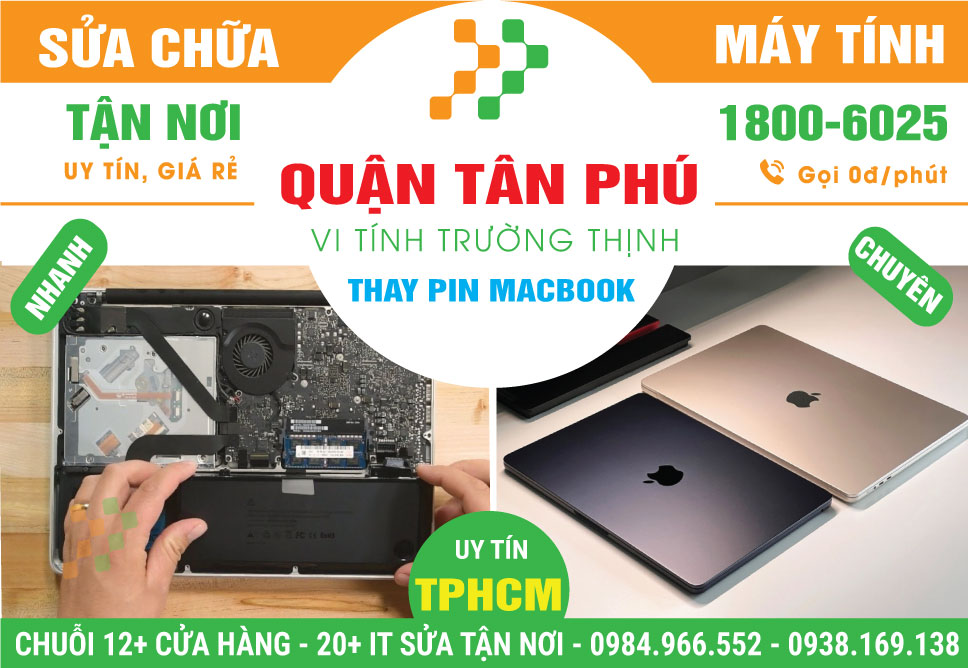 Thay Pin Macbook Quận Tân Phú Tận Nhà