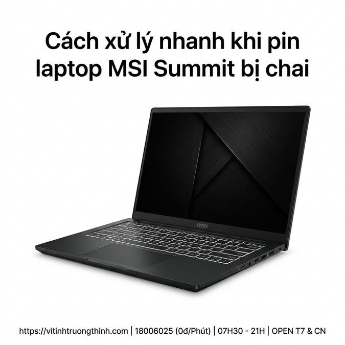 Cách xử lý nhanh khi pin laptop MSI Summit bị chai