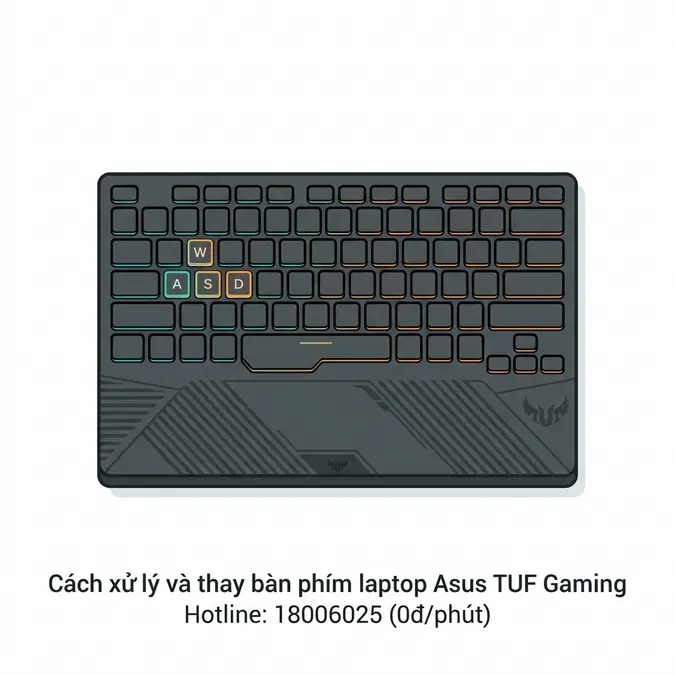 Cách xử lý và thay bàn phím laptop Asus TUF Gaming