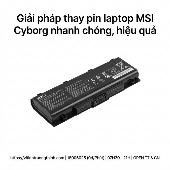 Giải pháp thay pin laptop MSI Cyborg nhanh chóng, hiệu quả