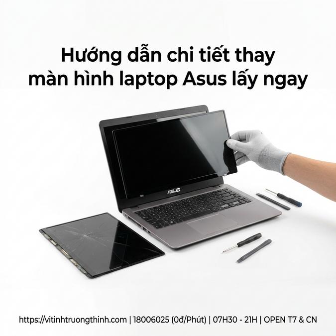 Hướng dẫn chi tiết thay màn hình laptop Asus lấy ngay