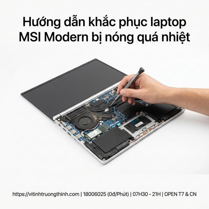 Hướng dẫn khắc phục laptop MSI Modern bị nóng quá nhiệt