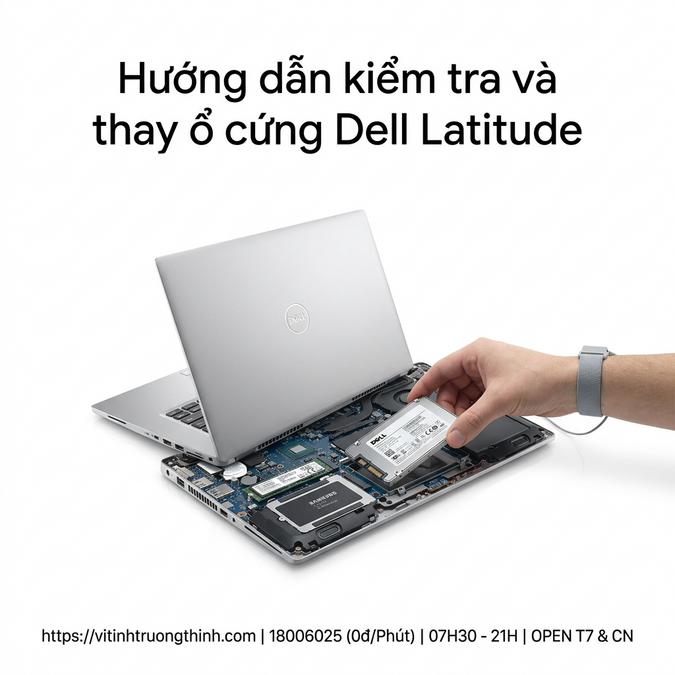 Hướng dẫn kiểm tra và thay ổ cứng Dell Latitude