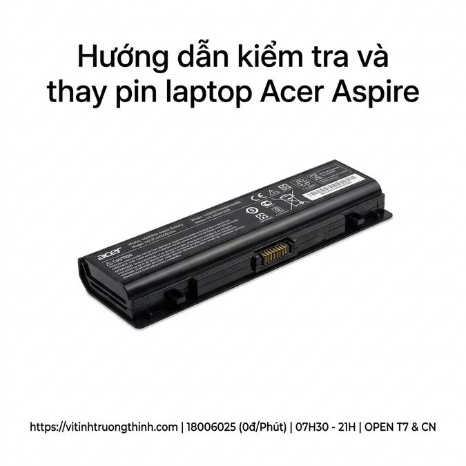 Hướng dẫn kiểm tra và thay pin laptop Acer Aspire