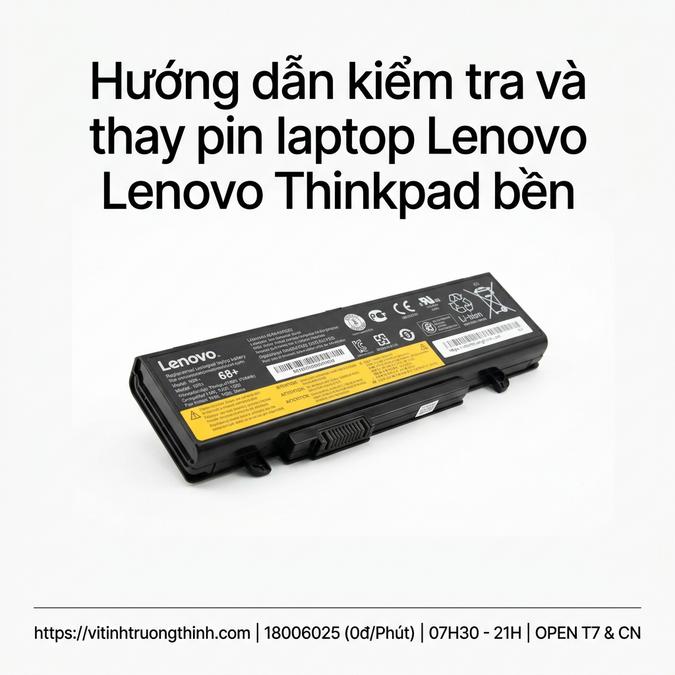 Hướng dẫn kiểm tra và thay pin laptop Lenovo Thinkpad bền
