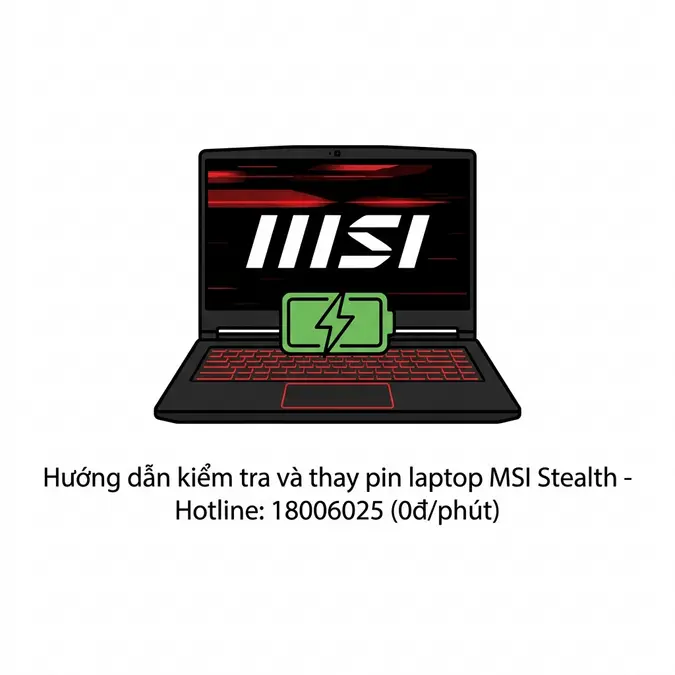 Hướng dẫn kiểm tra và thay pin laptop MSI Stealth