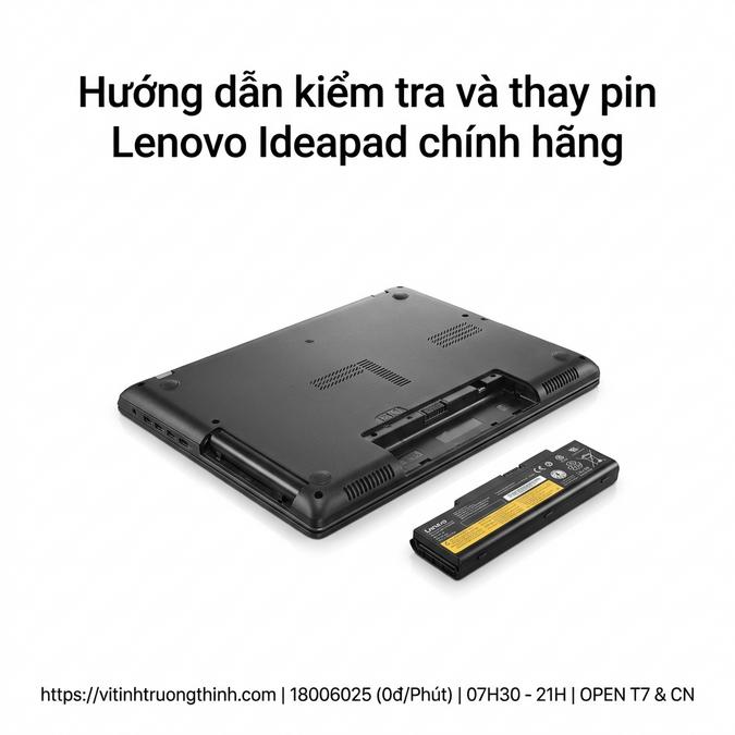 Hướng dẫn kiểm tra và thay pin Lenovo Ideapad chính hãng
