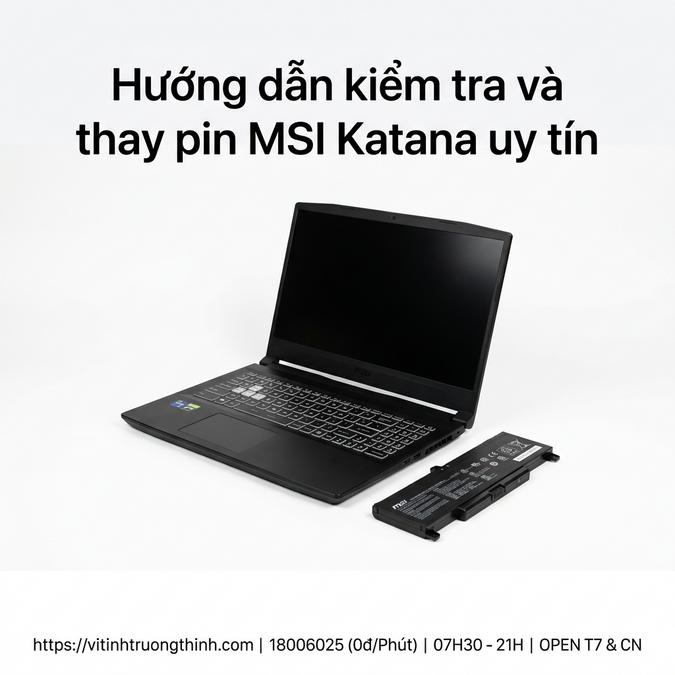 Hướng dẫn kiểm tra và thay pin MSI Katana uy tín