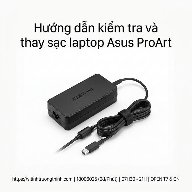 Hướng dẫn kiểm tra và thay sạc laptop Asus ProArt