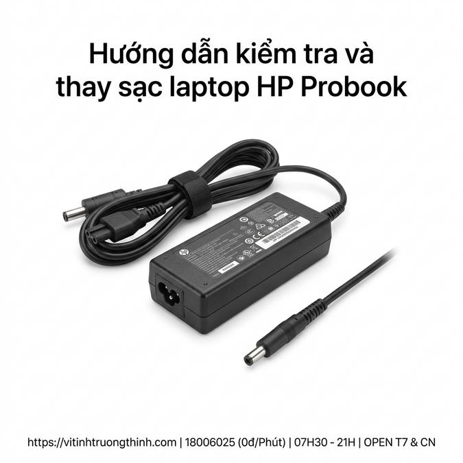 Hướng dẫn kiểm tra và thay sạc laptop HP Probook