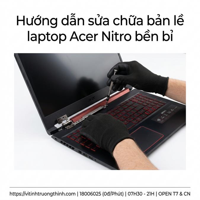 Hướng dẫn sửa chữa bản lề laptop Acer Nitro bền bỉ