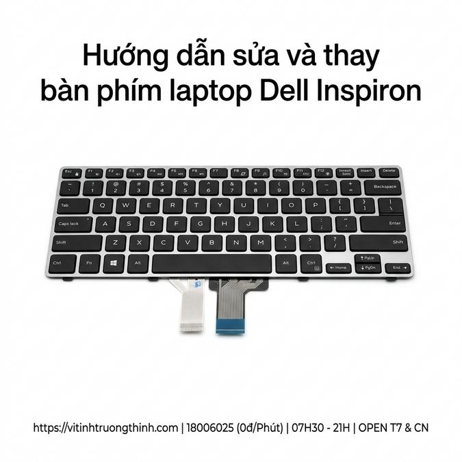 Hướng dẫn sửa và thay bàn phím laptop Dell Inspiron