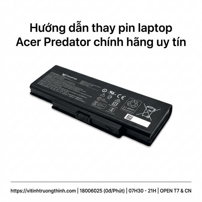 Hướng dẫn thay pin laptop Acer Predator chính hãng uy tín