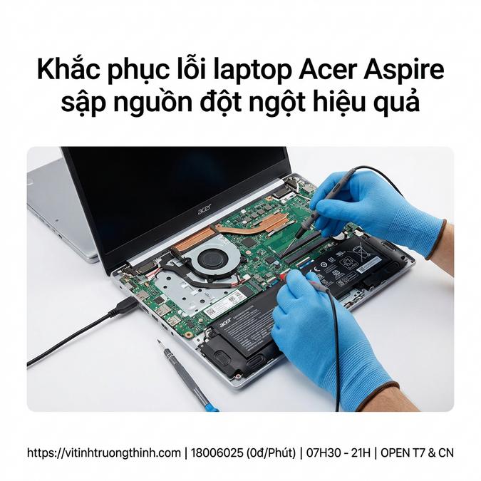 Khắc phục lỗi laptop Acer Aspire sập nguồn đột ngột hiệu quả