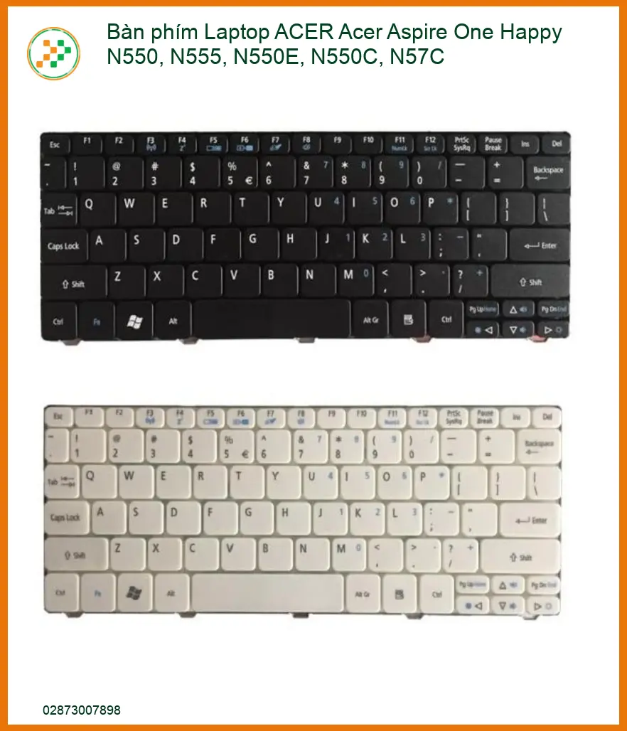 Thay Bàn Phím Laptop Acer Aspire One Happy N550, N555, N550e, N550c, N57c Zin Chính Hãng