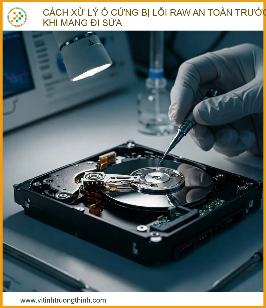 Cách xử lý ổ cứng bị lỗi RAW an toàn: Hướng dẫn từ chuyên gia Vi tính Trường Thịnh