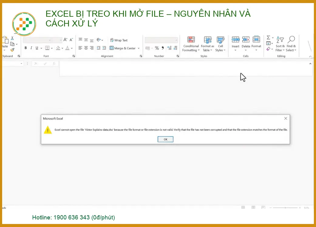 Excel bị treo khi mở file: Nguyên nhân, Cách khắc phục triệt để (2026)