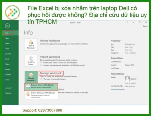 File Excel Bị Xóa Nhầm Trên Laptop Dell Có Phục Hồi Được Không? Địa Chỉ Cứu Dữ Liệu Uy Tín TPHCM