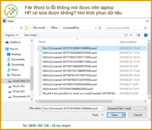 File Word bị lỗi không mở được trên laptop HP có sửa được không? Nơi khôi phục dữ liệu uy tín