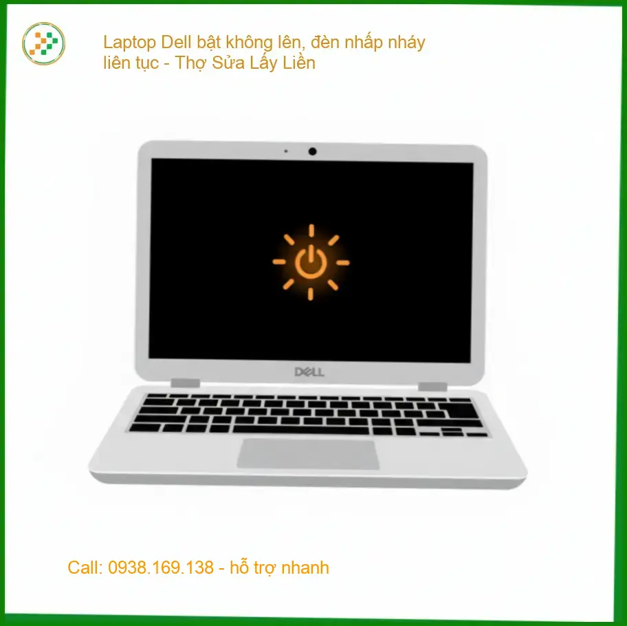 Laptop Dell bật không lên, đèn nhấp nháy liên tục