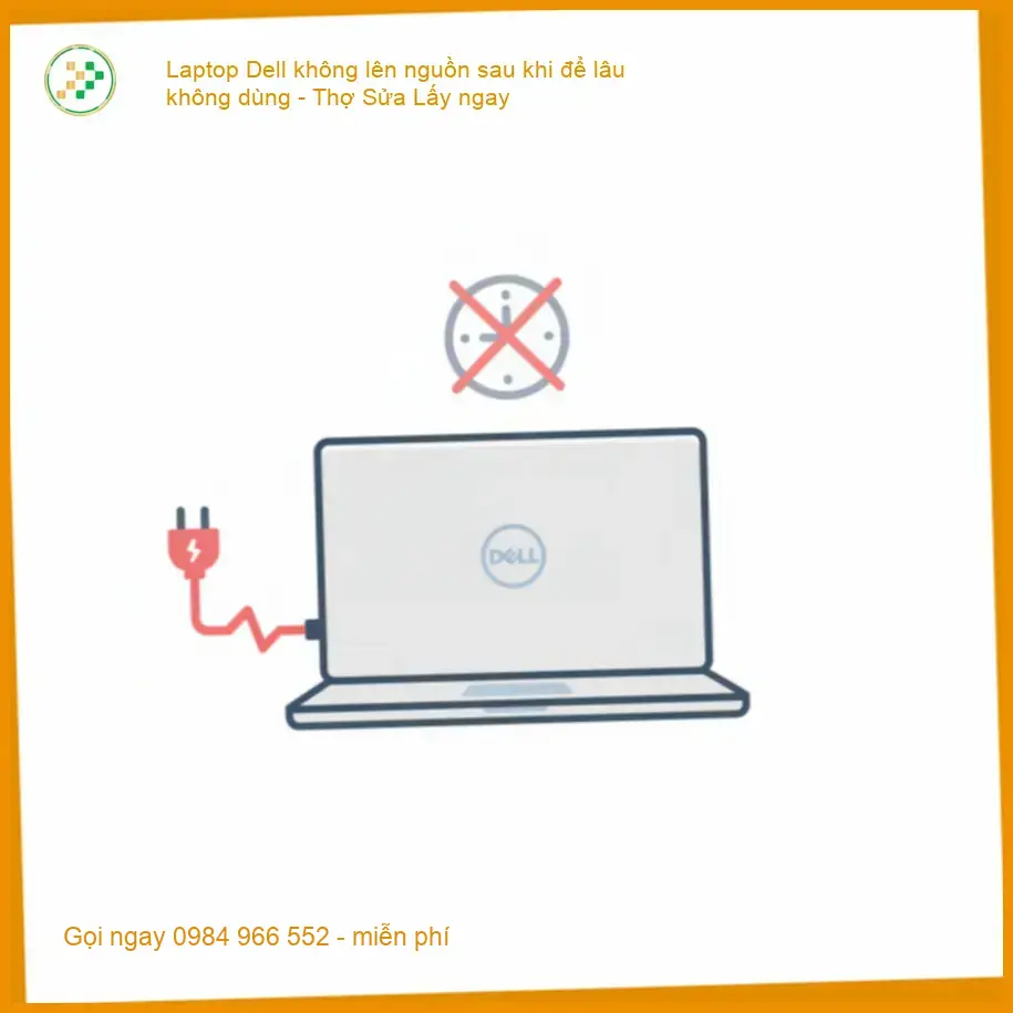 Laptop Dell không lên nguồn sau khi để lâu không dùng