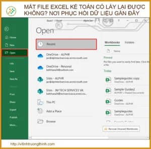 Mất file Excel kế toán có lấy lại được không? Địa chỉ phục hồi dữ liệu uy tín gần đây