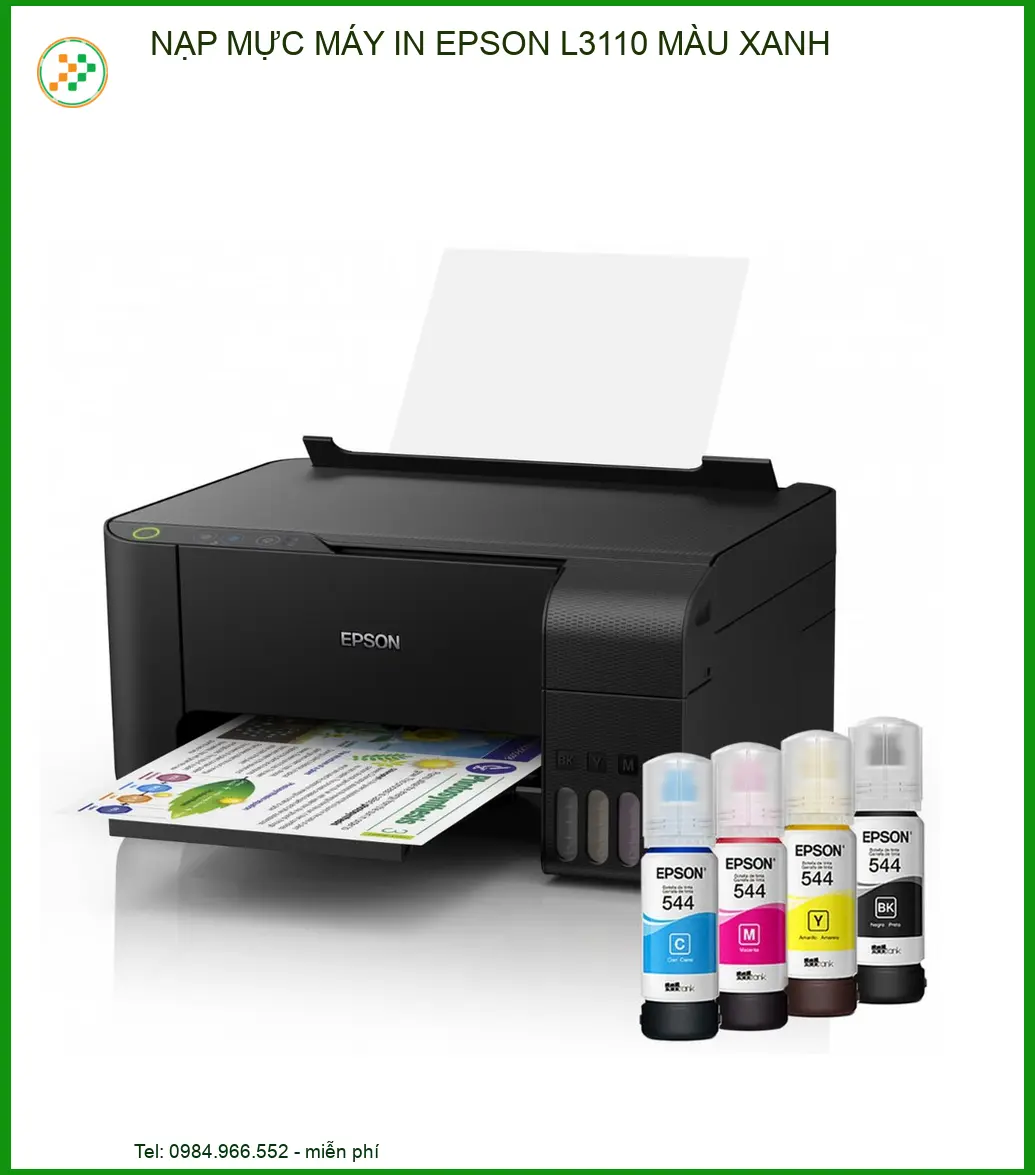 Dịch Vụ Nạp Mực Máy In Epson L3110 Màu Xanh Uy Tín Tại TP.HCM