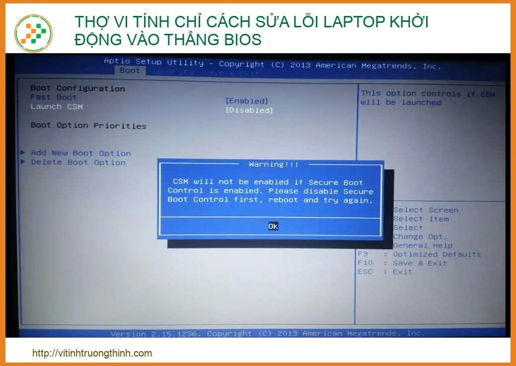 Laptop khởi động vào thẳng BIOS: Nguyên nhân và cách khắc phục triệt để 2026