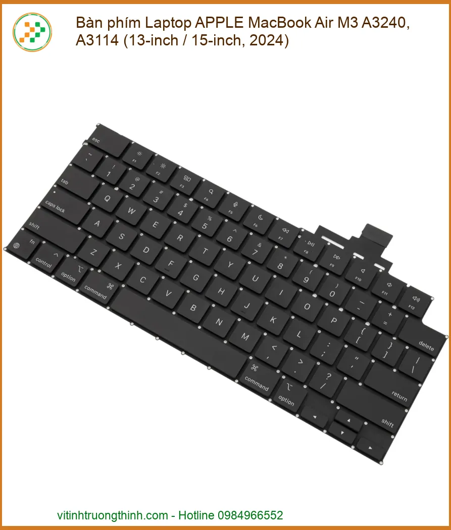 Thay Bàn Phím Laptop Apple MacBook Air M3 A3240, A3114 (13-inch / 15-inch, 2024)
