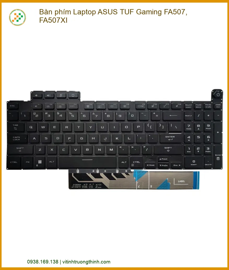 Bàn phím Laptop ASUS TUF Gaming FA507/FA507XI Chính Hãng, Thay Nhanh Tận Nơi
