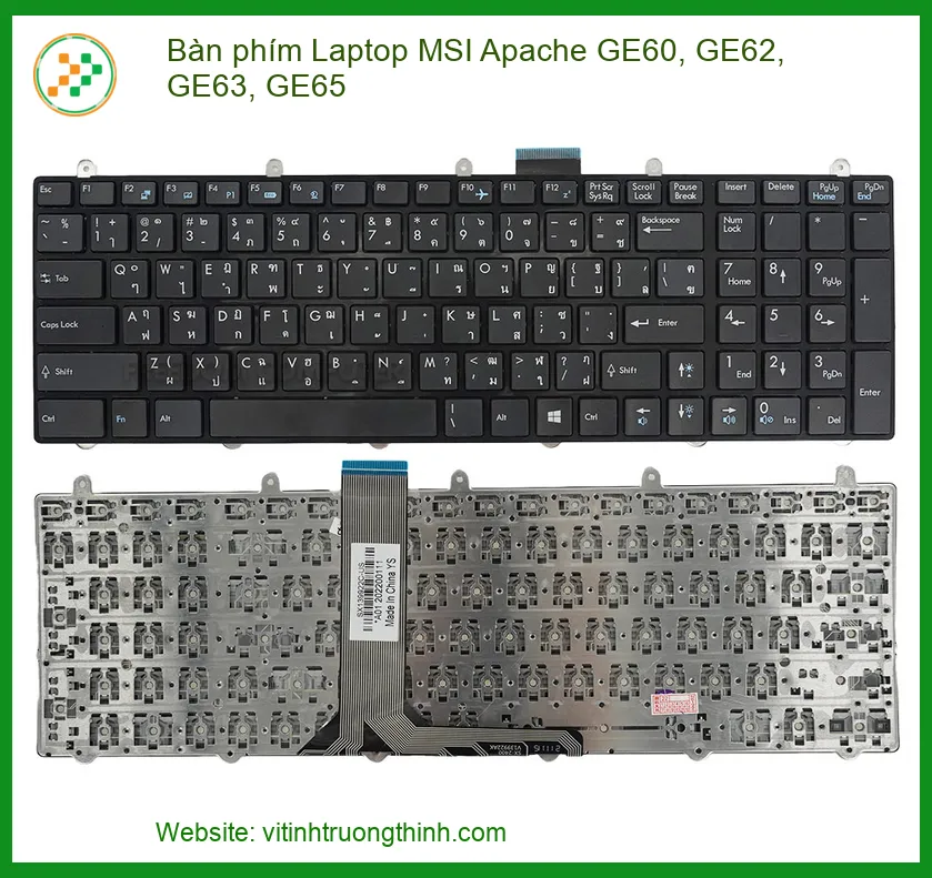 Bàn Phím Laptop MSI Apache GE60, GE62, GE63, GE65 - Thay Mới Chính Hãng, Bảo Vệ Đầu Tư Laptop Của Bạn