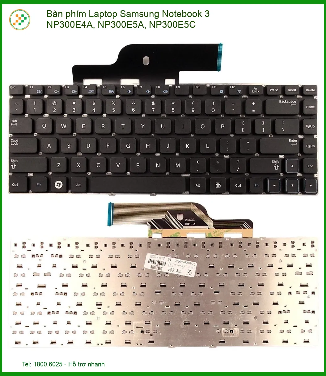 Bàn phím Laptop Samsung Notebook 3 NP300E4A, NP300E5A, NP300E5C – Thay thế, lắp đặt tại nhà, giao hàng toàn quốc