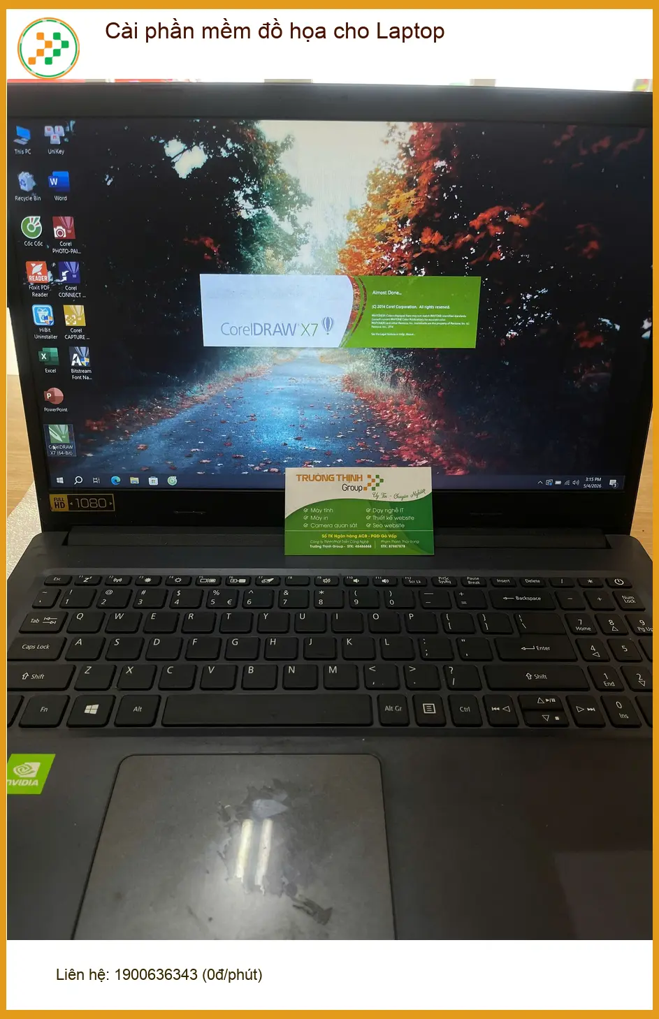 Anh Khôi thiết kế đồ họa tìm chỗ cài phần mềm Laptop Quận Thủ Đức