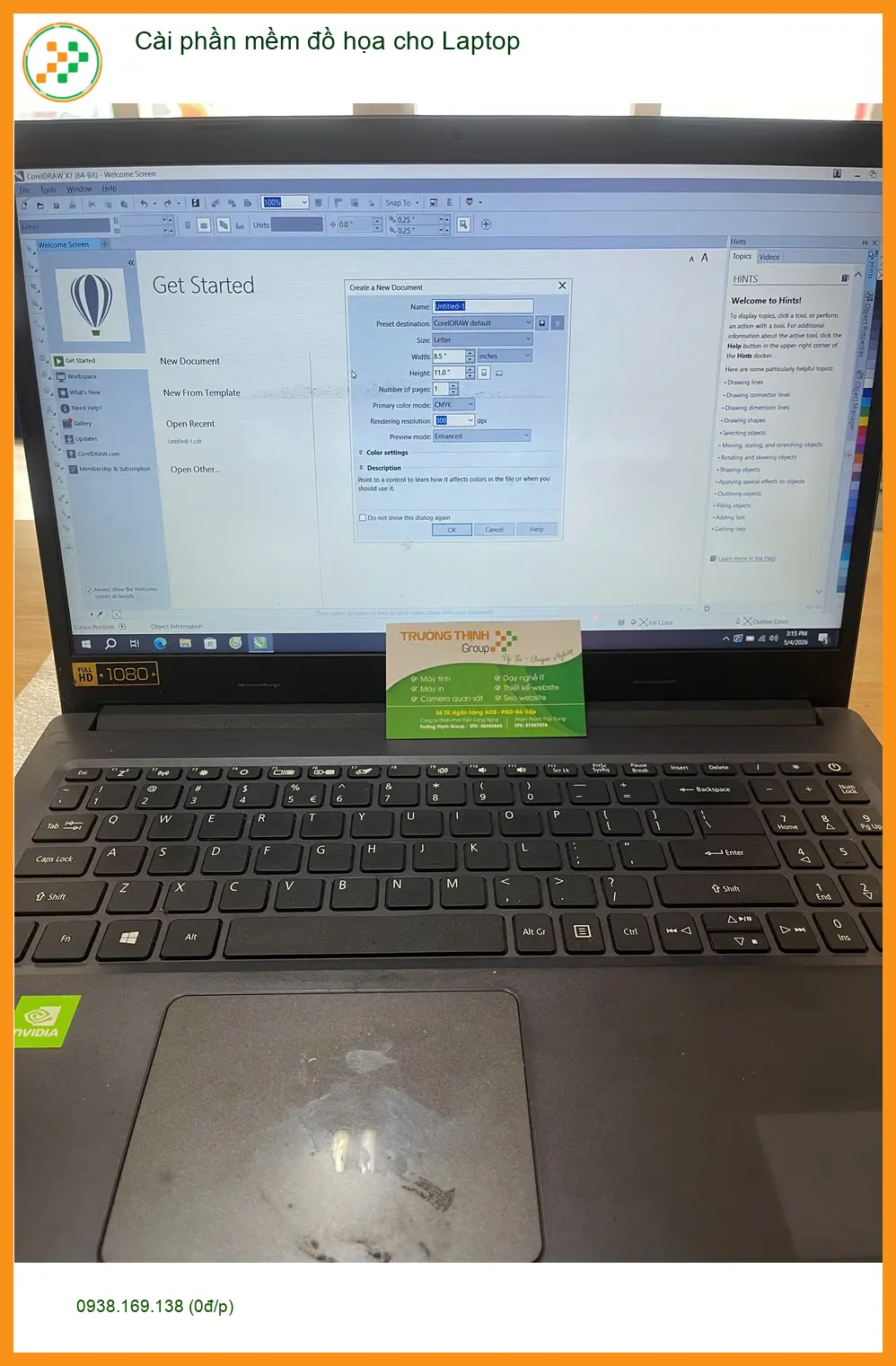 Anh Khôi thiết kế đồ họa tìm chỗ cài phần mềm Laptop Quận Thủ Đức ảnh thực tế 2