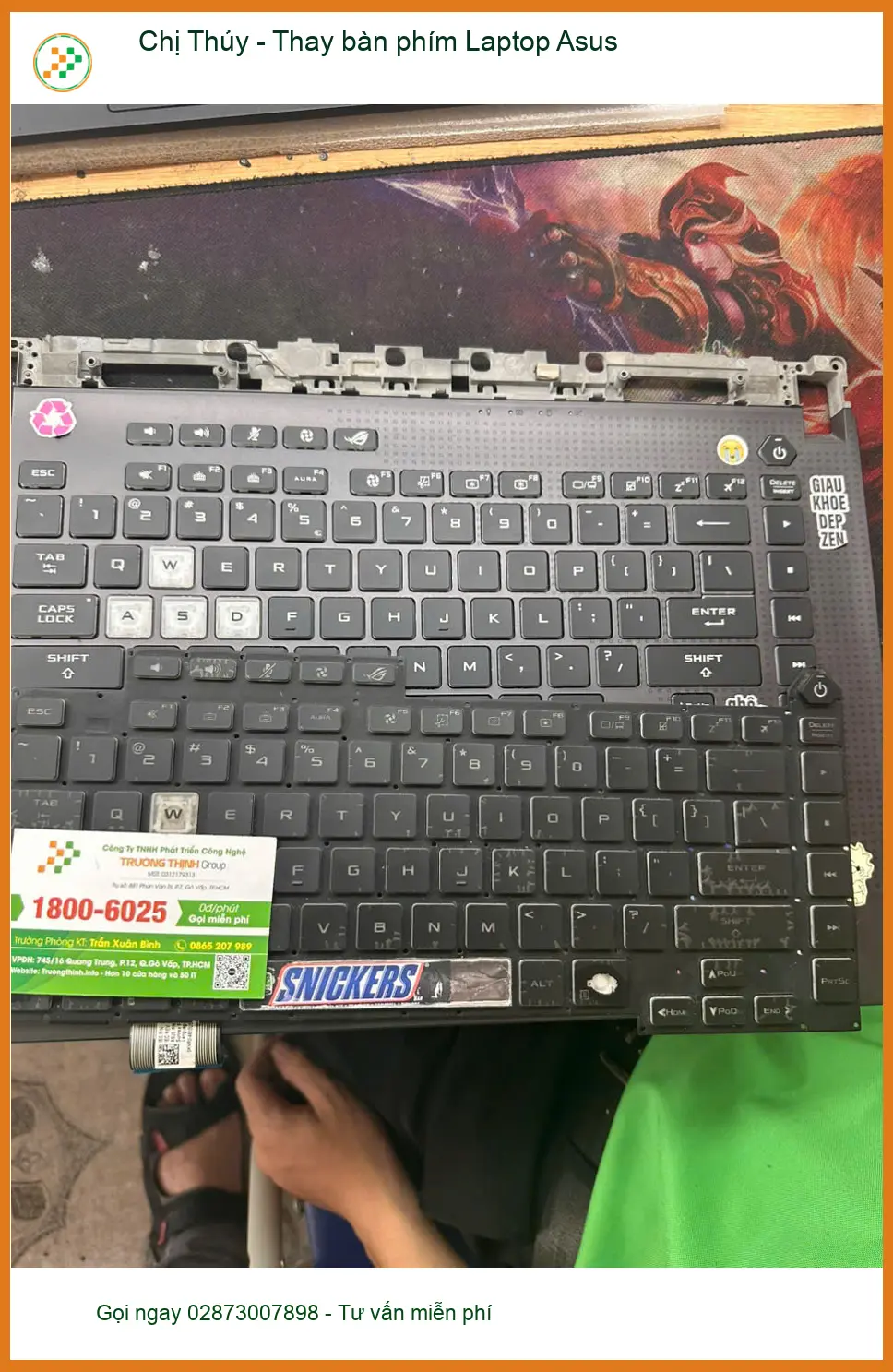 Trung tâm thay bàn phím laptop Asus Quận Thủ Đức lấy ngay - Chú Cảnh chuyên viên IT ảnh thực tế 1