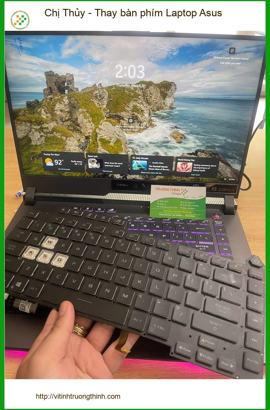 Trung tâm thay bàn phím laptop Asus Quận Thủ Đức lấy ngay - Chú Cảnh chuyên viên IT ảnh thực tế 2